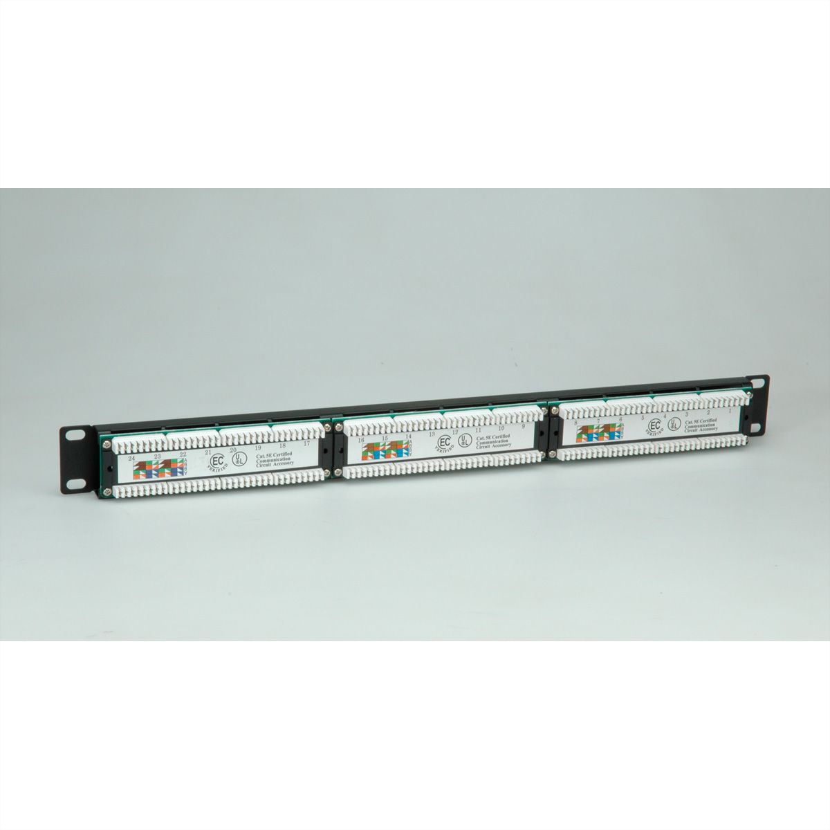 VALUE Cat.5e (Class D) 19" Patchpanel, 24 Poorten, onafgeschermd, zwart