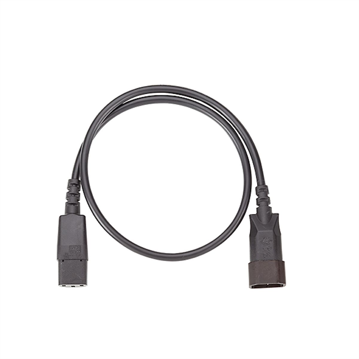 BACHMANN verlengkabel H05VV-F 3G1,0 mm², Lengte: 0,75 m, C13/C14 zwart
