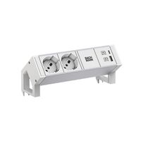 BACHMANN DESK2 ALU WHITE 2xP40 1xUSB A/C 22W 0,2m GST18