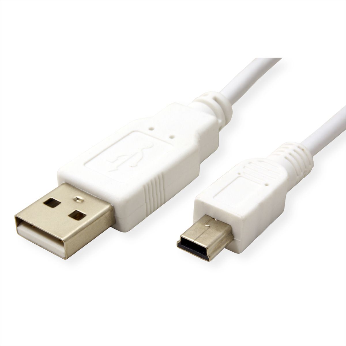VALUE USB 2.0 Kabel , Typ A 5 Pin Mini , wit, 0,8 m