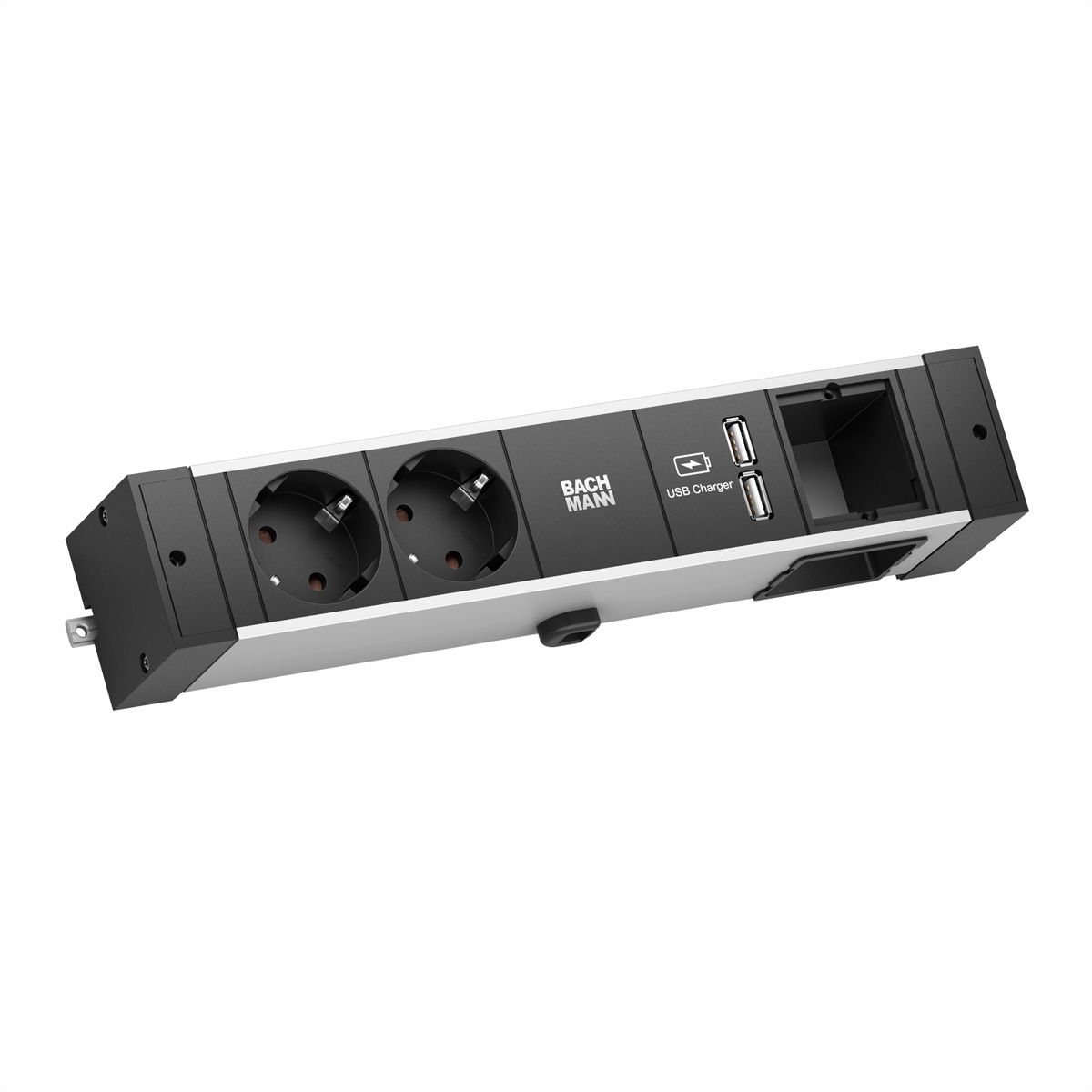 BACHMANN DESK RAIL 2x earthing contact 1x USB Charger 1x ABD