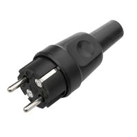 BACHMANN HEAVY-DUTY EARTHED PLUG, Solid rubber, black
