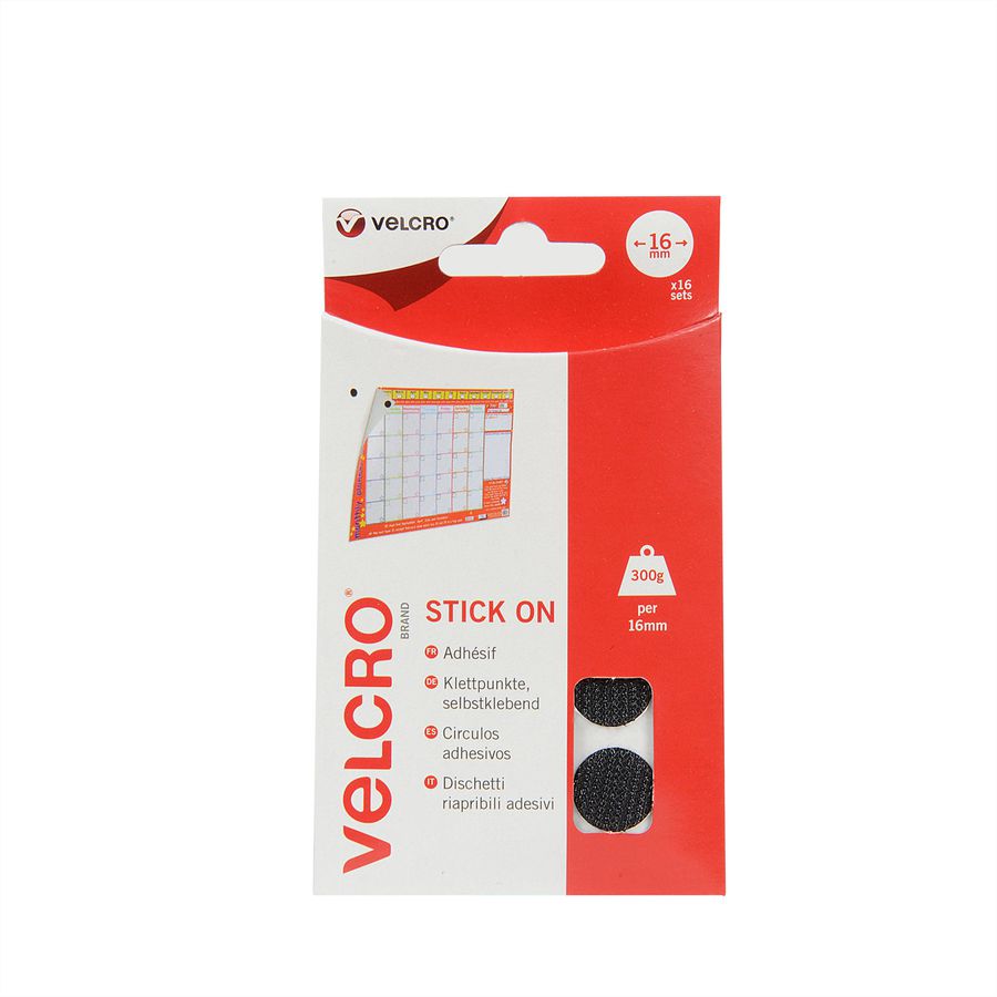VELCRO® Velcro Dots zelfklevende klittenband 16 mm x 16 sets zwart