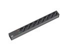 BACHMANN 19" socket strip 8-way with ÜS without switch, black