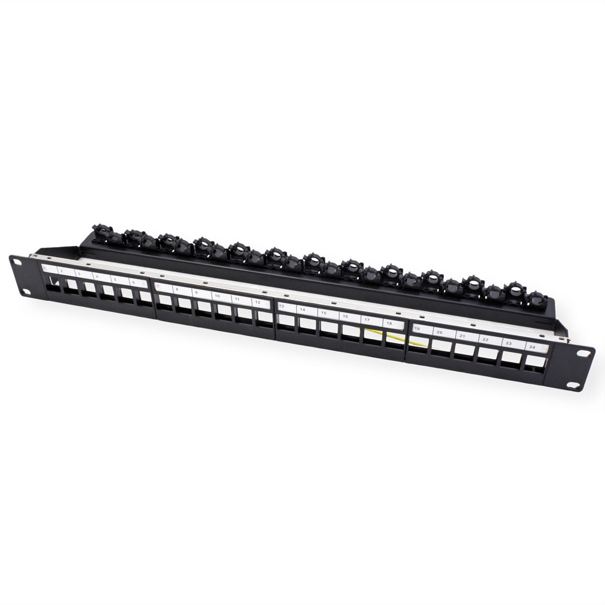 ROLINE 19" keystone module rack, leeg, 24P. afgeschermd , Clip bevestiging, zwart