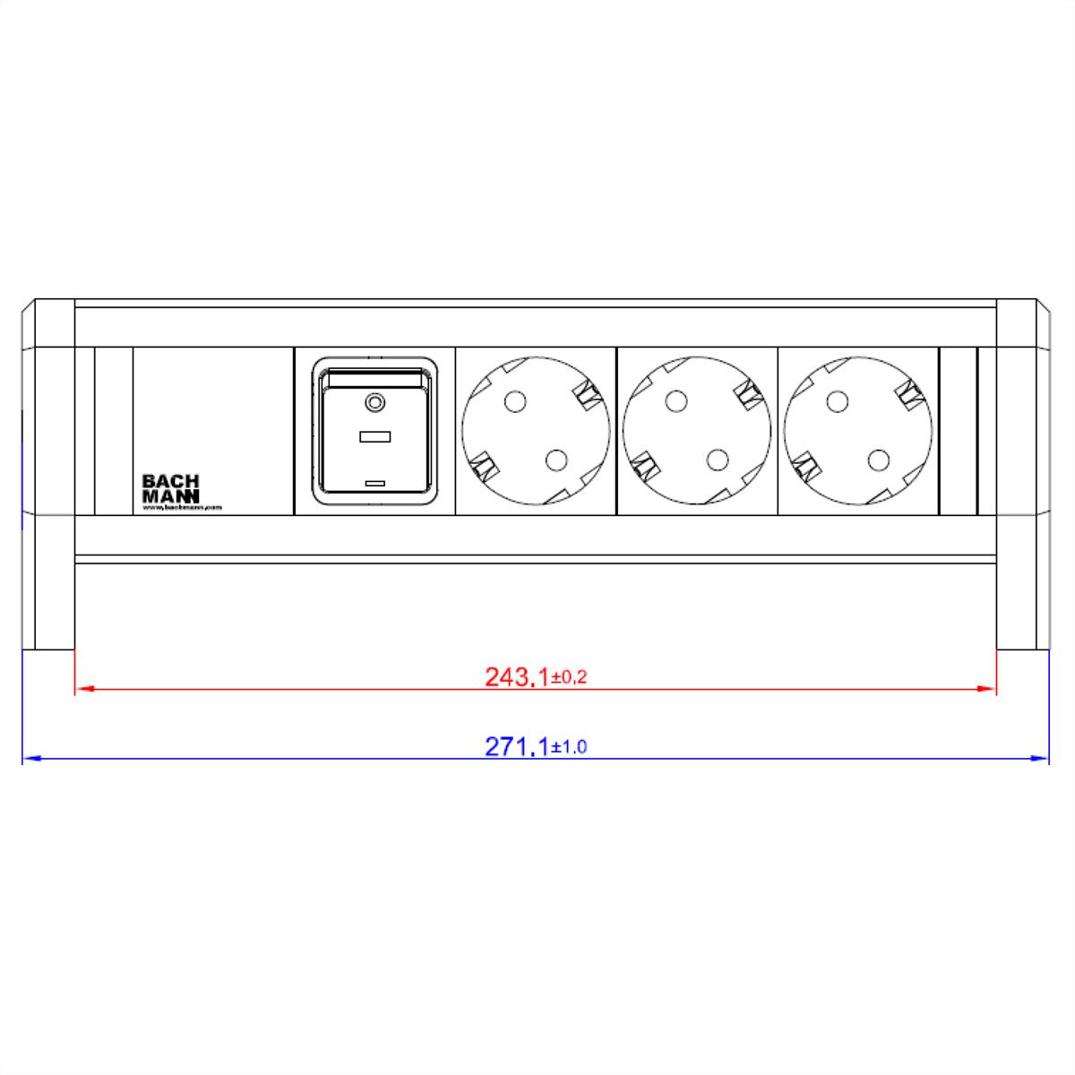 BACHMANN DESK 1xswitch 3xCEE7/3