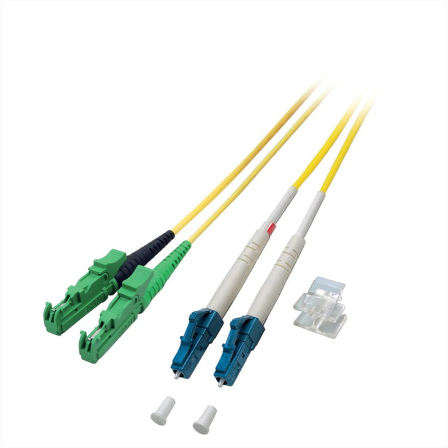 LWL-Kabel duplex 9/125 µm E2000APC / LC, gelb, 1 m