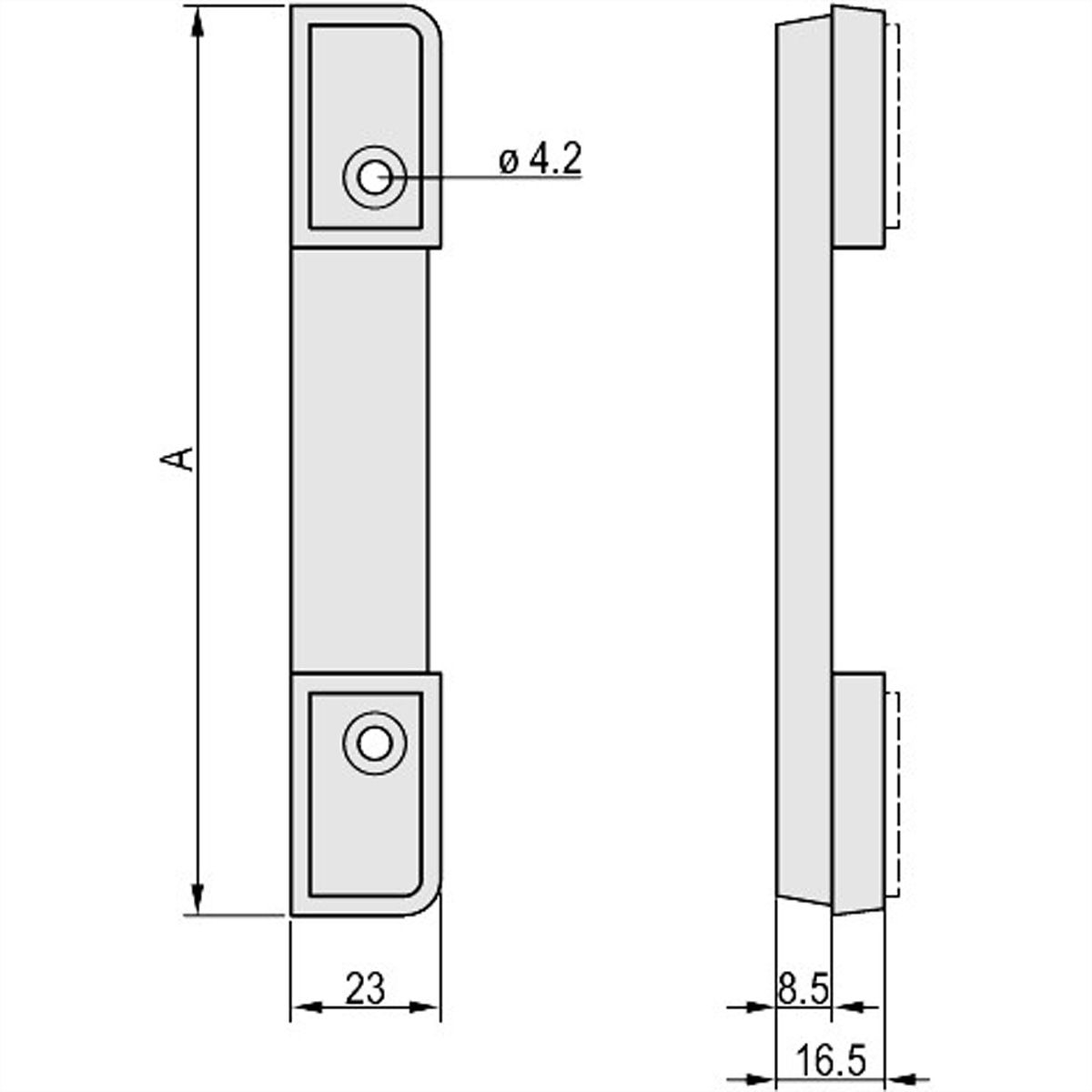 SCHROFF CompacPRO Achtervoet met rubberen inleg, 3 HE