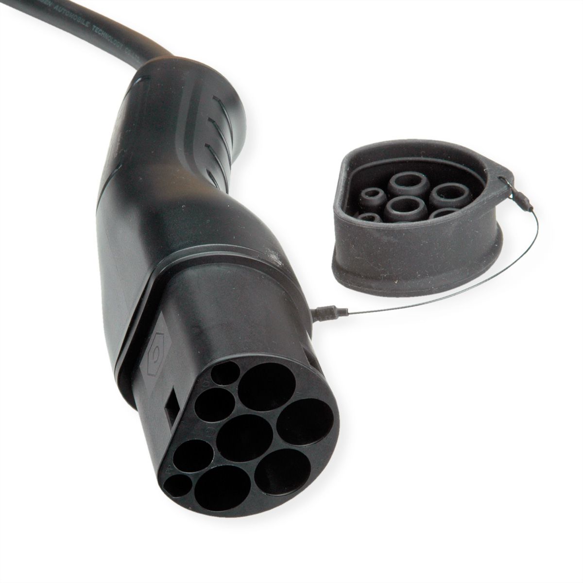 ROLINE EV Charging Cable Assembly Type2, 1-Phase, 250VAC (1P+N+E), 32 A, 7.4 kW, spiral (max. 1.8m)