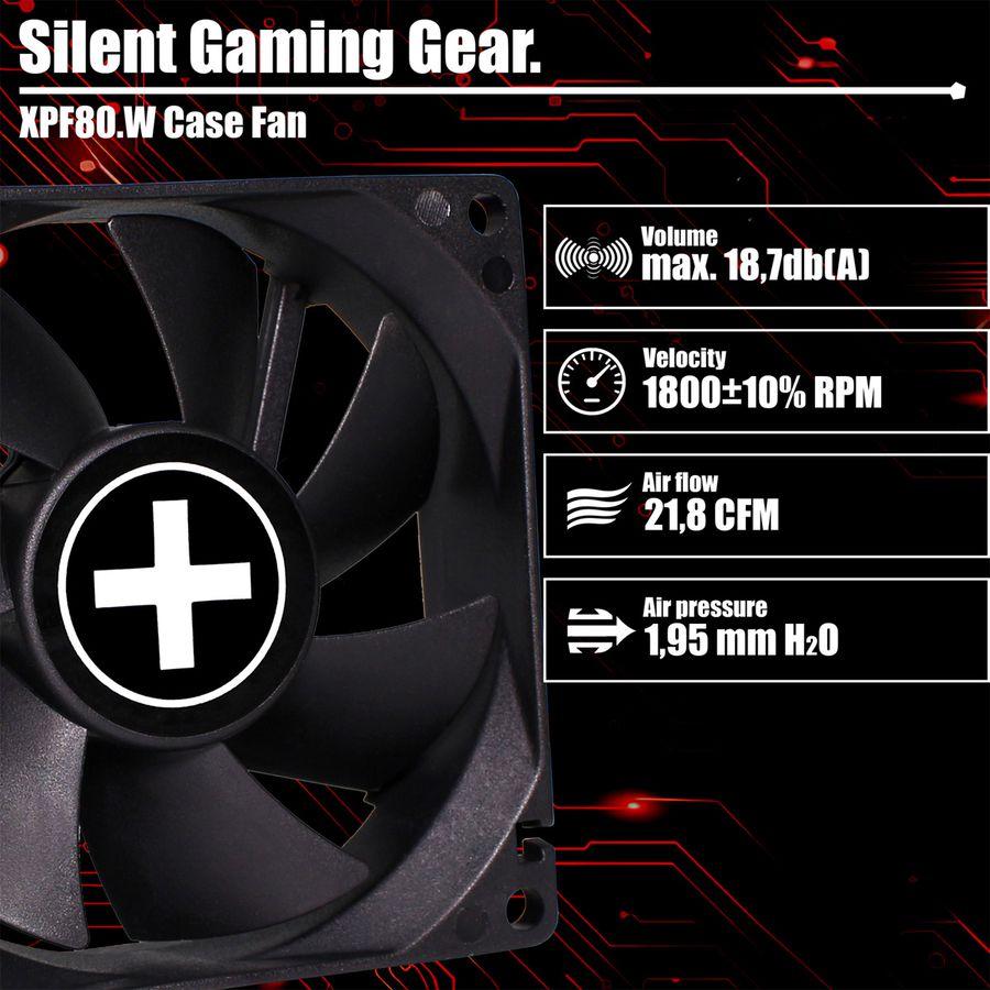 Xilence XPF80.W 80mm Ventilator voor pc-behuizing, 3PIN, White Box