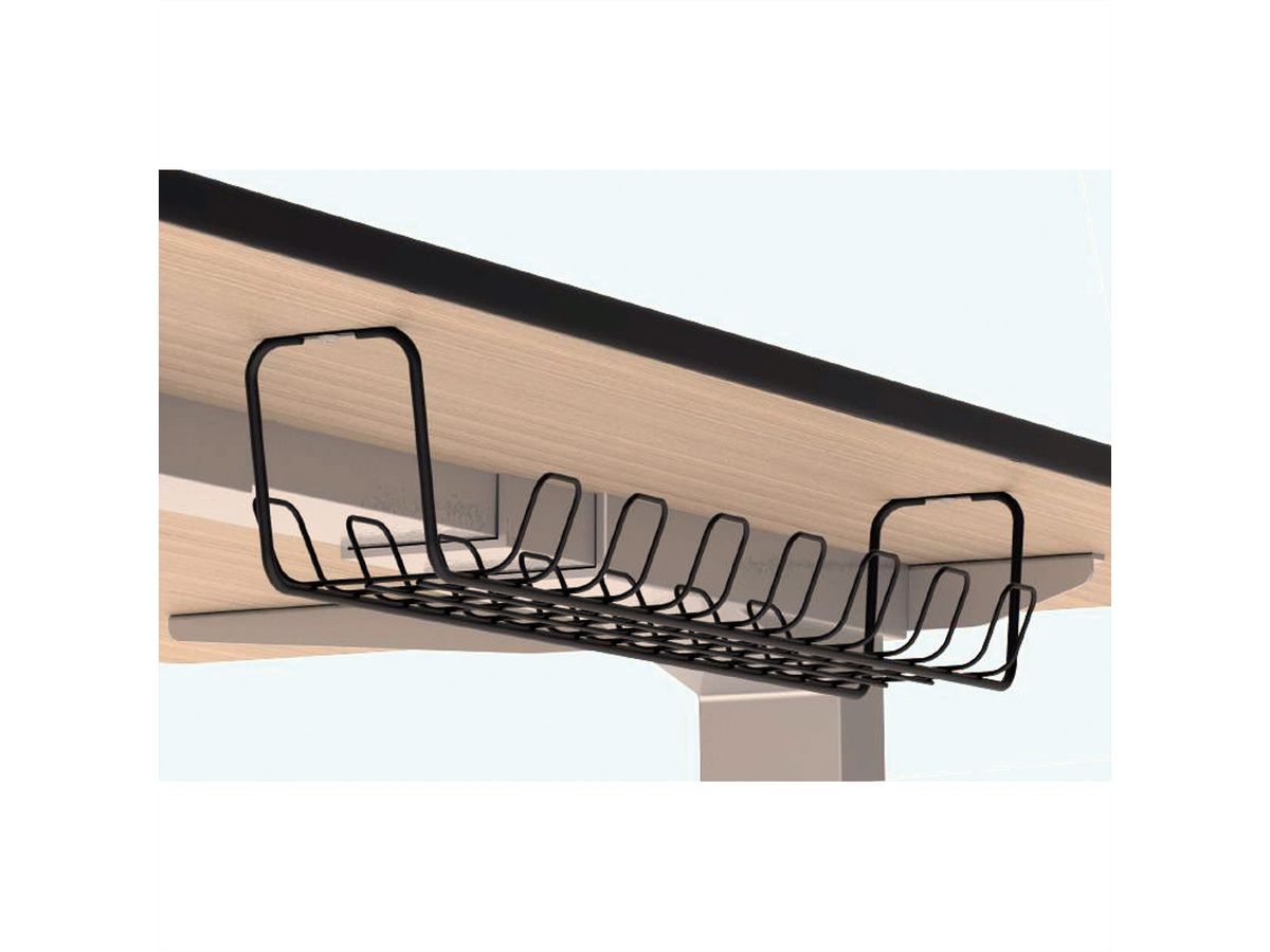 ROLINE Grid Cable Organizer, Under Desk Mount (2 pieces), black