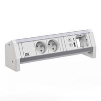 BACHMANN DESK 2xUTE 1xUSB A/C 22W 1xCM GST18 RAL9010
