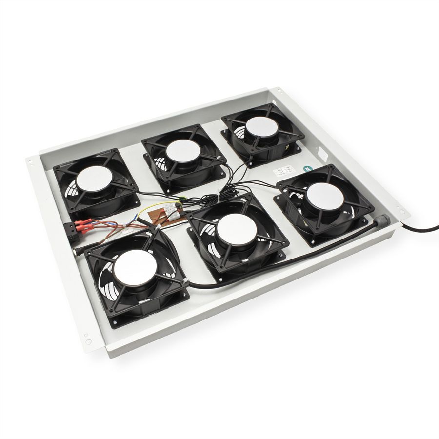 ROLINE 19" roof fan unit with 6 fans, ON/OFF for server rack PRO series, grey