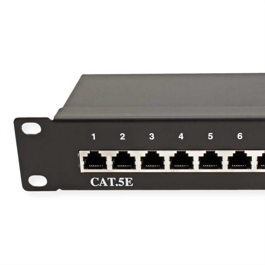 VALUE Cat.5e (Class D) 19" Patch Panel, 24 Ports, STP, black
