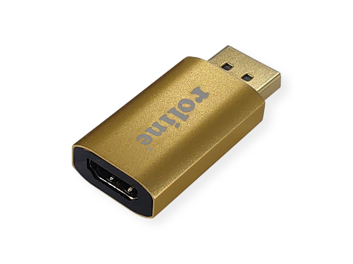 ROLINE GOLD 4K DisplayPort/HDMI Adapter, Actief, v1.2, DP Male - HDMI Female