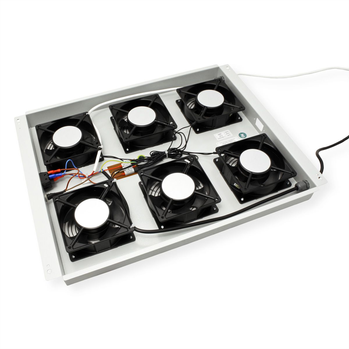 ROLINE 19-inch dakventilatorunit 6 ventilatoren, Thermostaat grijs
