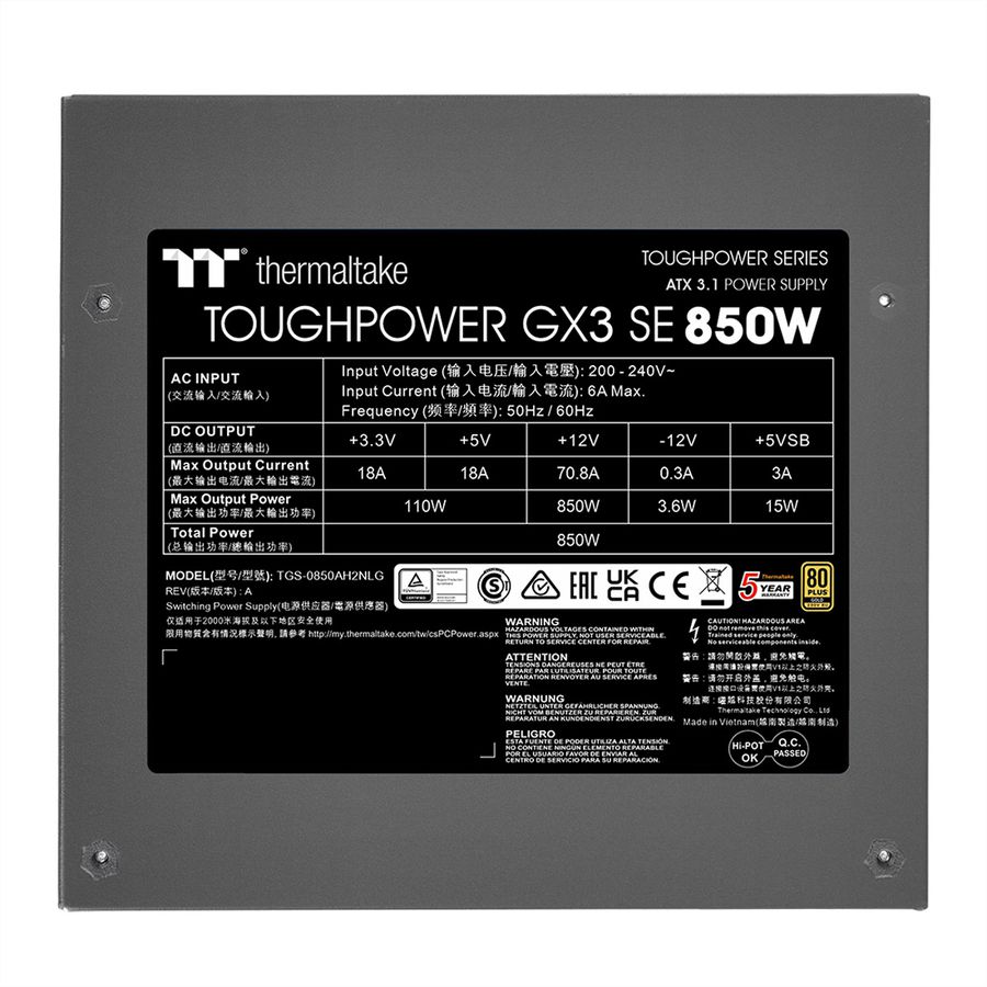 Thermaltake Toughpower GX3 SE 850W Netzteil