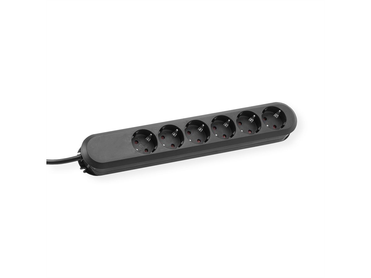 BACHMANN SMART socket strip 6x earthing contact, black, 5 m