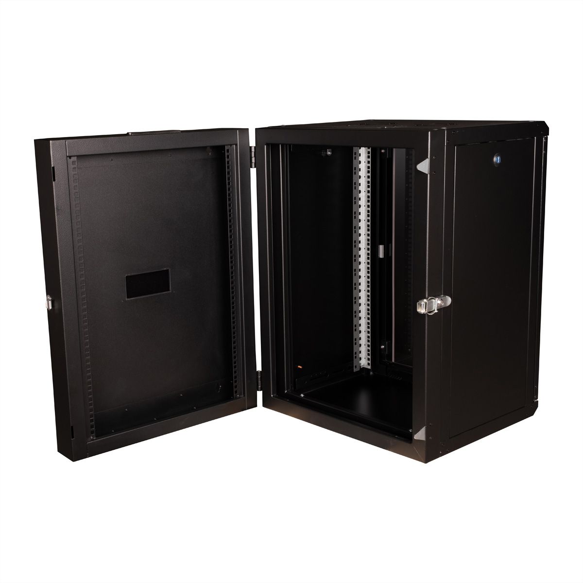 ROLINE 19-inch wall-mounted housing Pro 16 U, 600x600 WxD two-piece swivelling black
