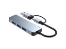 VALUE USB Hub, 4x USB-A Ports (3x USB 2.0 + 1x USB 3.2 Gen1), Type A+C host connection cable