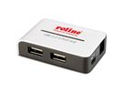 ROLINE USB 2.0 Hub, "Black and White", 4 poorts, met voeding