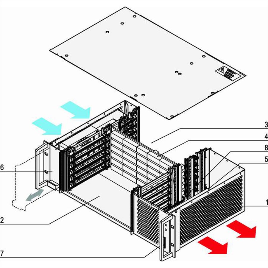 SCHROFF CPCI System for ATX PSU, Horizontal, 2 U, 4 Slot