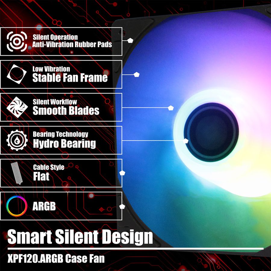 Xilence XPF120.ARGB 120mm PWM Case Fan, ARGB LED