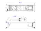 BACHMANN POWER FRAME 2xCEE7/3 1xCM 1xUSB A/C 22W 0,2m GST18 ws
