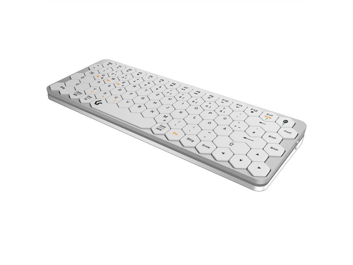 KeySonic KSK-5020BT-S Mini Tastatur mit wabenförmigen Tasten