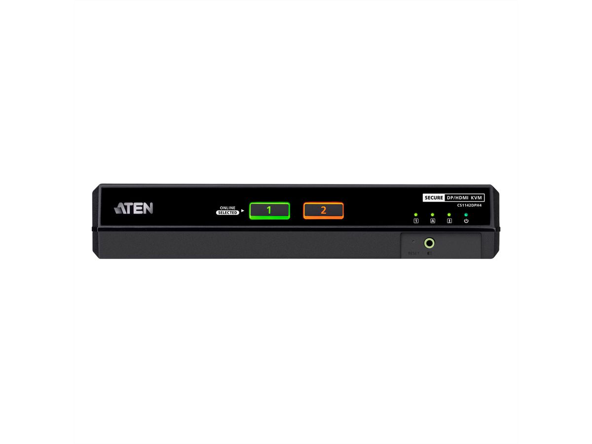 ATEN CS1142DPH4 2-Port USB 5K DP/HDMI Dual Bildschirm Universal Secure KVM Switch