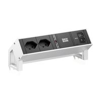 BACHMANN DESK2 2xCH 90° 1xUSB C/C 65W, L=0.2m INOX