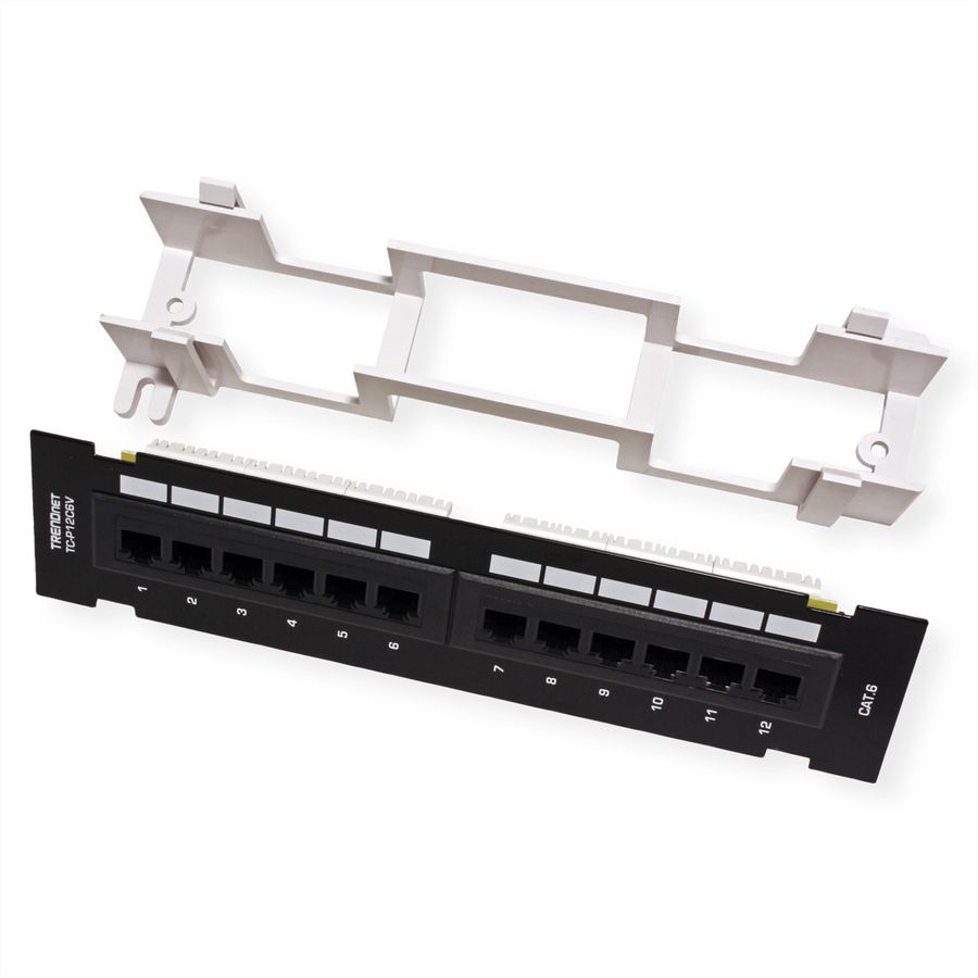 TRENDnet TC-P12C6V Patchpaneel, 12-poorts wandmontage Cat.6 niet afgeschermd