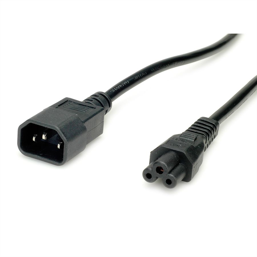 VALUE Stroomkabel IEC320/C14 male - C5 female, zwart, 1,8 m