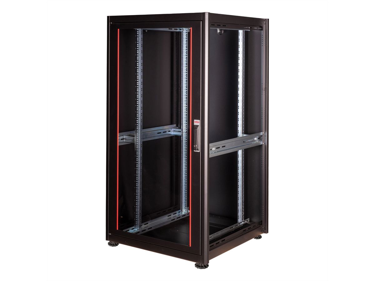 ROLINE 19-inch network cabinet Basic 32 U, 600x600 WxD glass door black