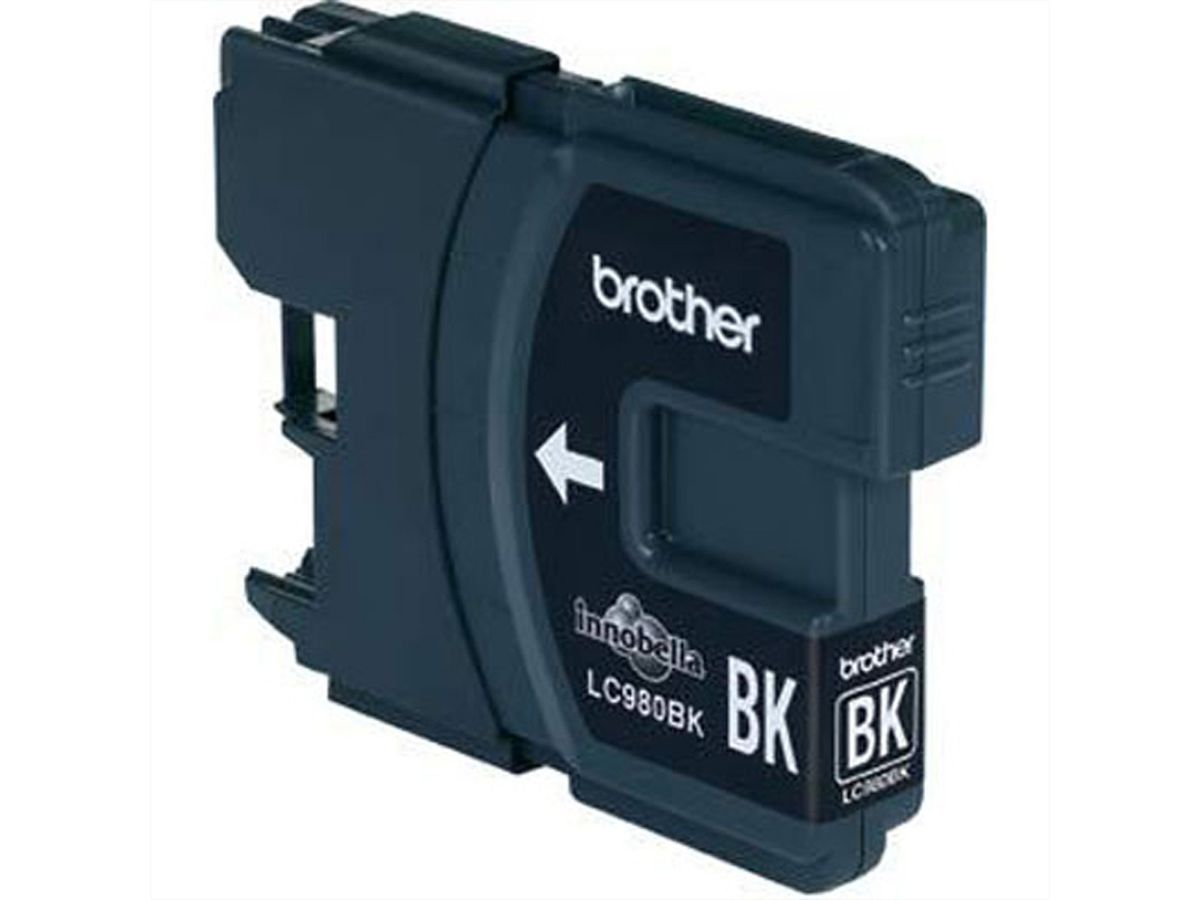 LC-980BK, BROTHER Inktcartridge, zwart voor ca. 300 pagina's. Voor DCP-145C, DCP-165C, MFC-250C und MFC-290C.