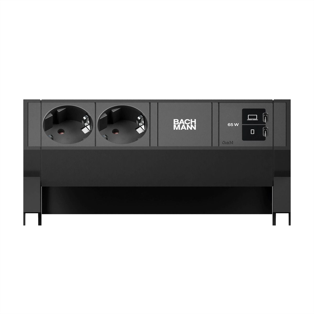 BACHMANN DESK2 2xCEE7/3 1xUSB C/C 65W, L=0.2m RAL9005