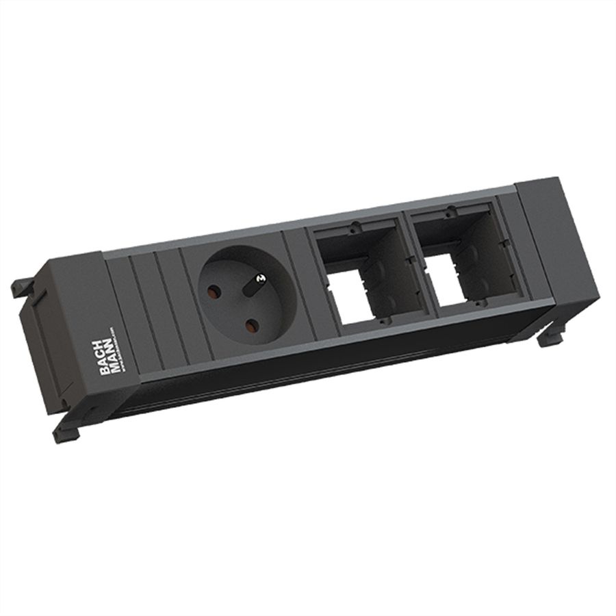 BACHMANN POWER FRAME 1xUTE 2xCM plastic profile black