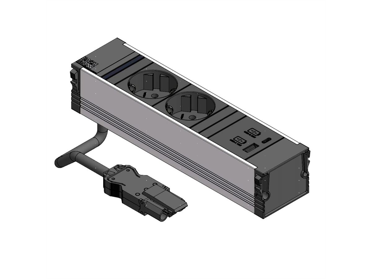 BACHMANN CONI 2x earthing contact 3x ABD, black