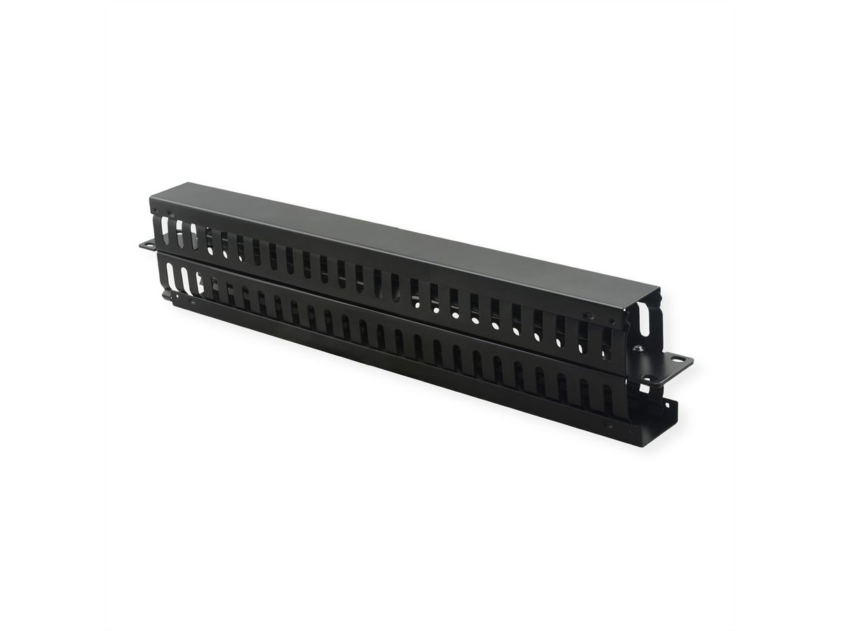 VALUE 19"-Frontplaat 1 HE met rangeerkanaal aan beide zijden, zwart