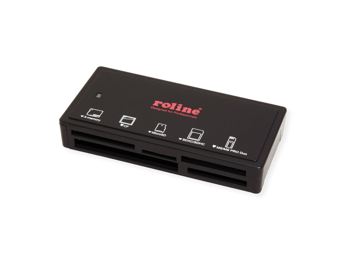 ROLINE USB 3.2 Gen 1 Multi Card Reader, external, black, black