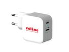 ROLINE USB Oplader met Eurostekker, 2 poorten (Type-A QC3.0, Type-C PD), 38W