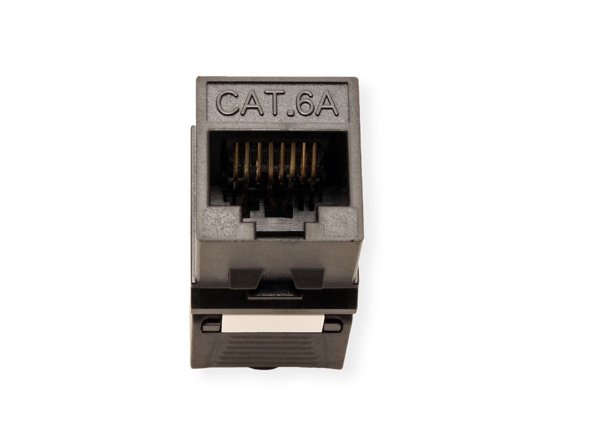 ROLINE Cat.6A (Klasse EA) Keystone, niet afgeschermd, zonder gereedschap, compact, zwart