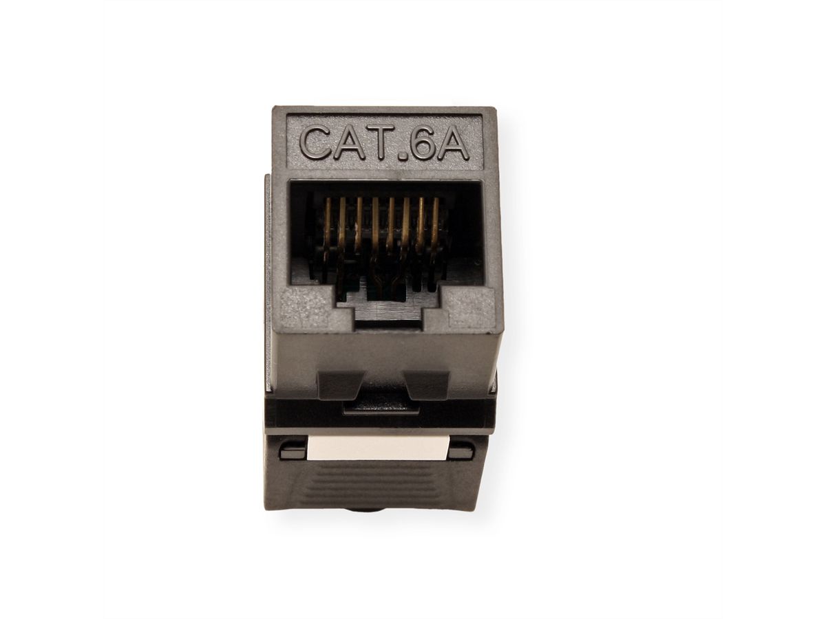 ROLINE Keystone Jack, Cat.6A (Class EA), RJ-45, UTP, tool-free, SLIM, black