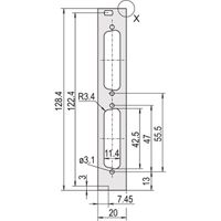 SCHROFF Voorpaneel, plat, niet afgeschermd, D-Sub uitsparing, 3 HE, 4 HE, 2 x 25 pen, 2,5 mm, Al, geanodiseerd vooraan, geleidend achteraan