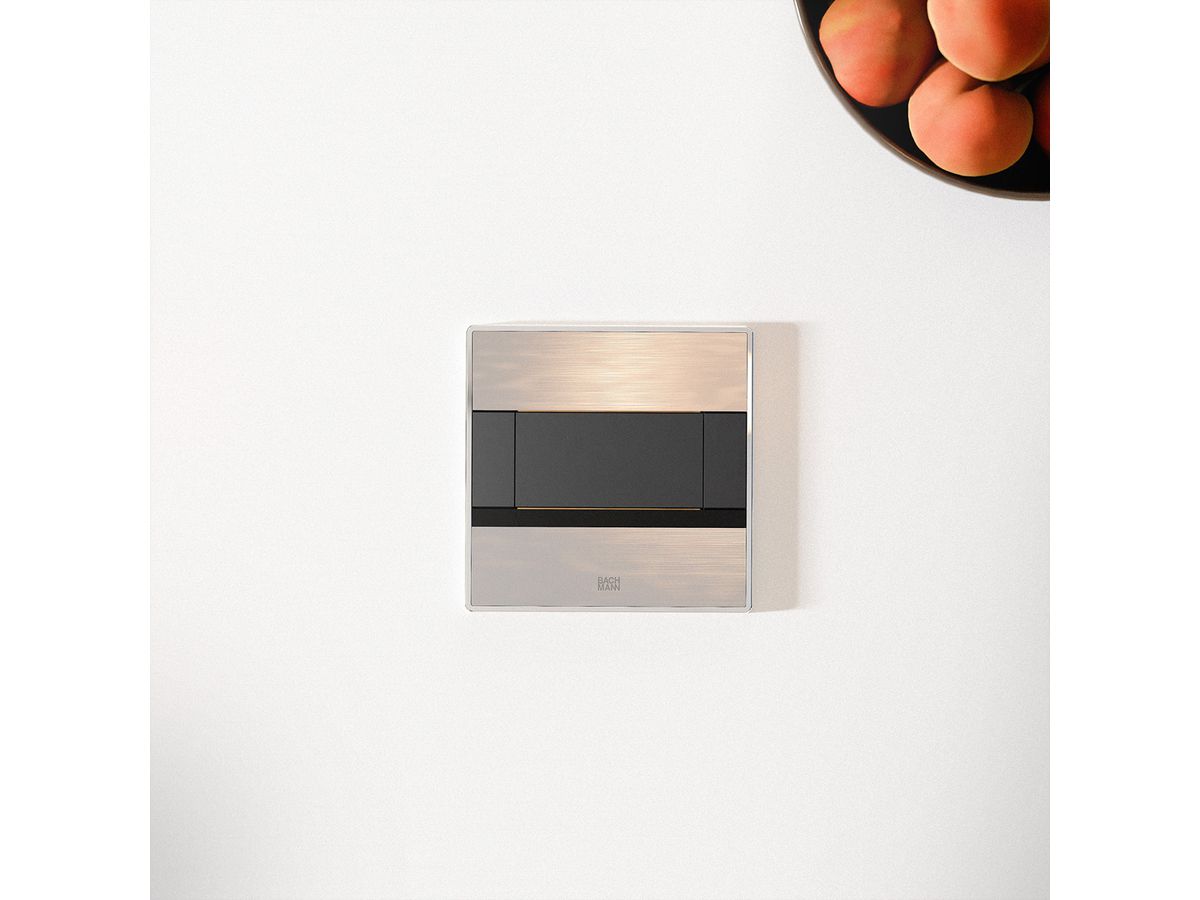 BACHMANN SENSE stainless steel look 1x UK, 1x USB A/C L=2.0m UK13A