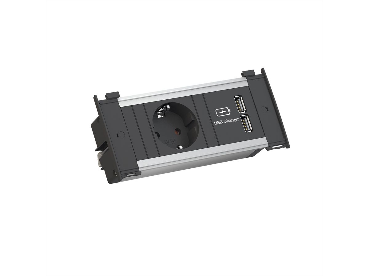 BACHMANN KAPSA X-Klein 1x geaard stopcontact 1x USB oplader, GST18 connector
