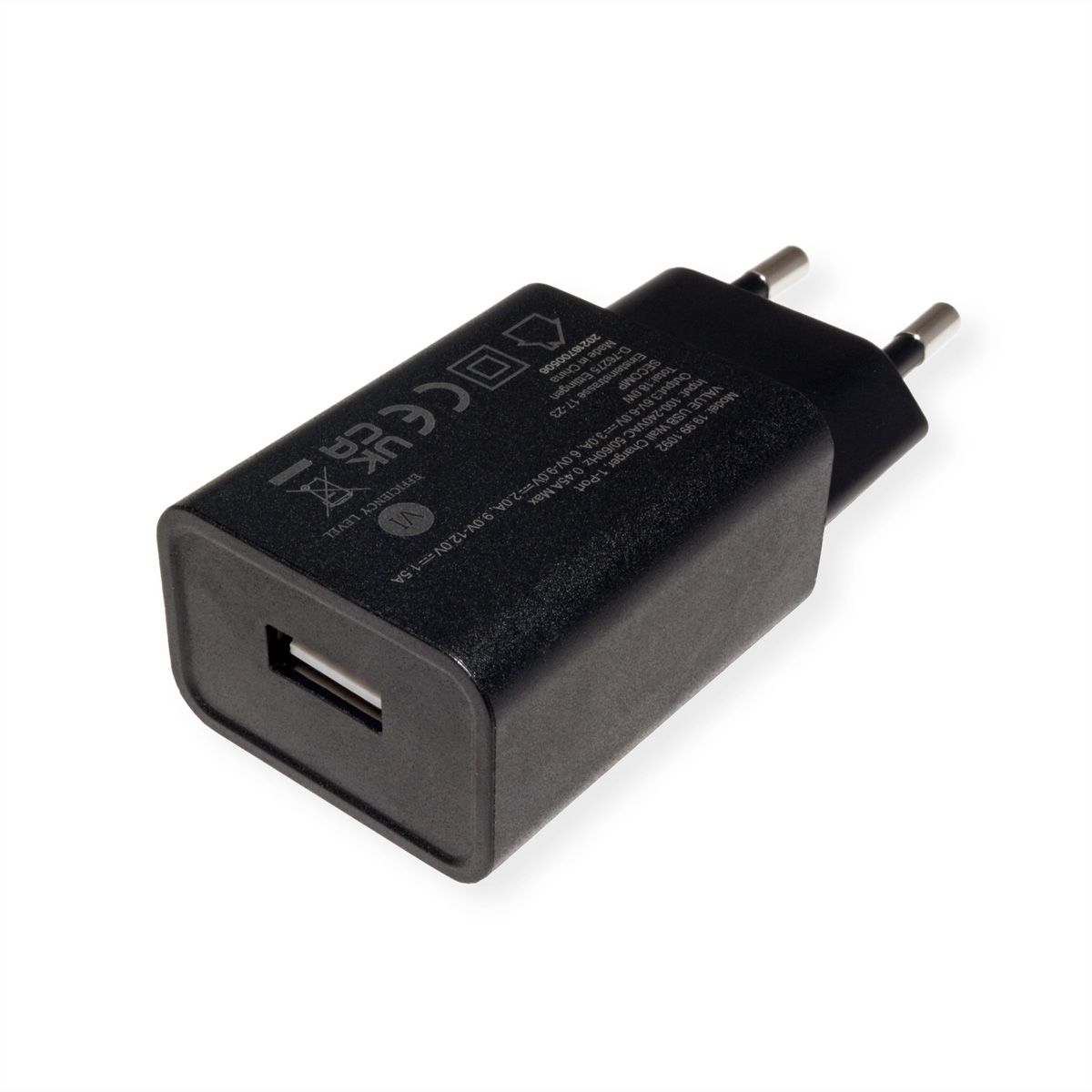 VALUE USB QC3.0 Oplader met Eurostekker, 1 poort (Type A QC), 18W