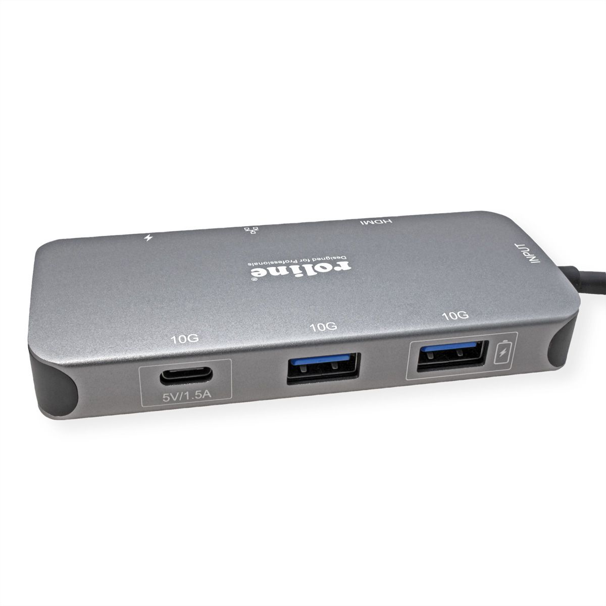 ROLINE USB-C Multiport Docking Station, 4K HDMI, USB-A, USB-C, PD, LAN