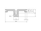 Horizontale achterrail, type AB voor I/O-printplaatgeleiders achter, 84 pk