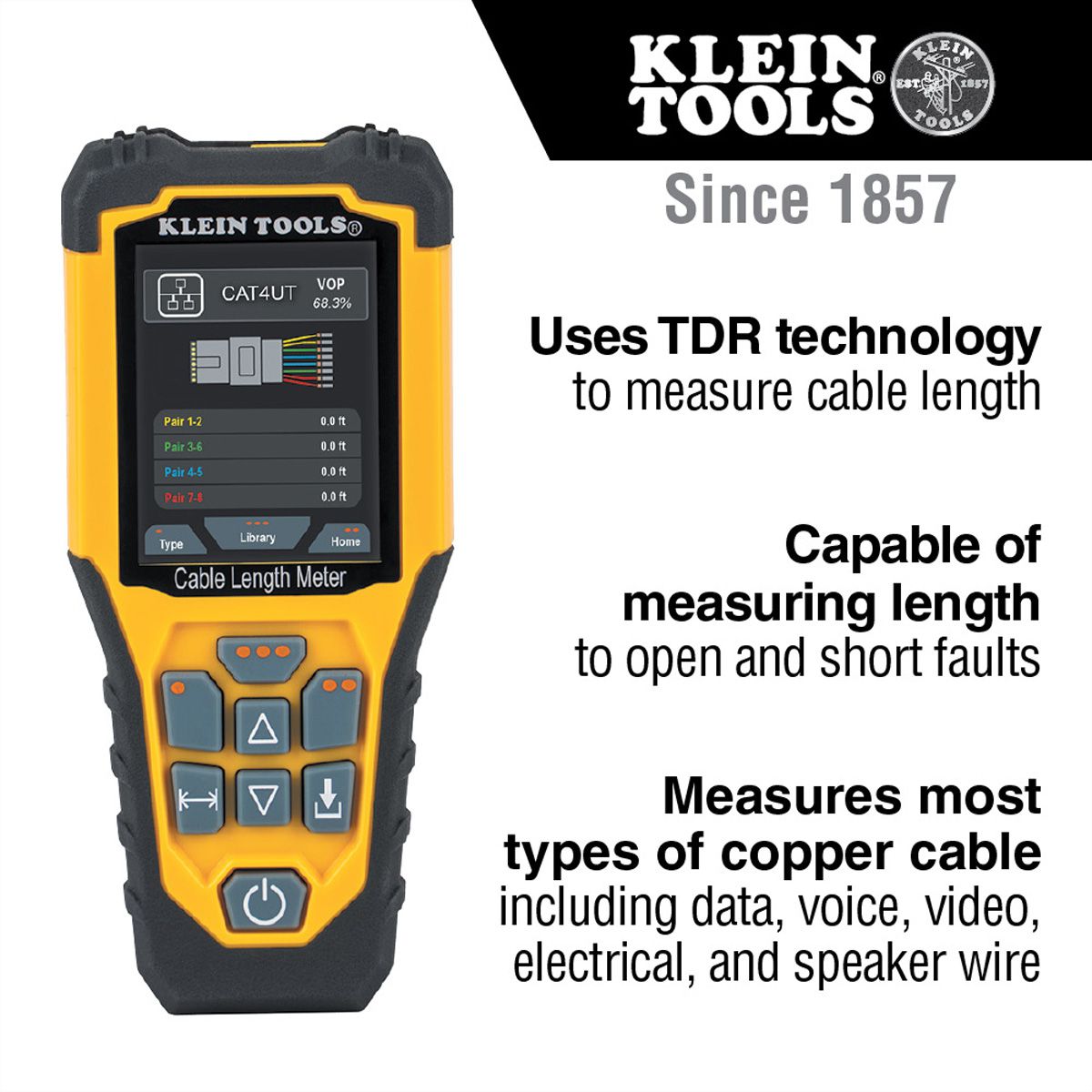 KLEIN TOOLS 501-915 TDR Cable Length Meter